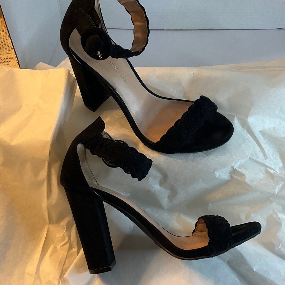 Wild Diva Black Braided Heels